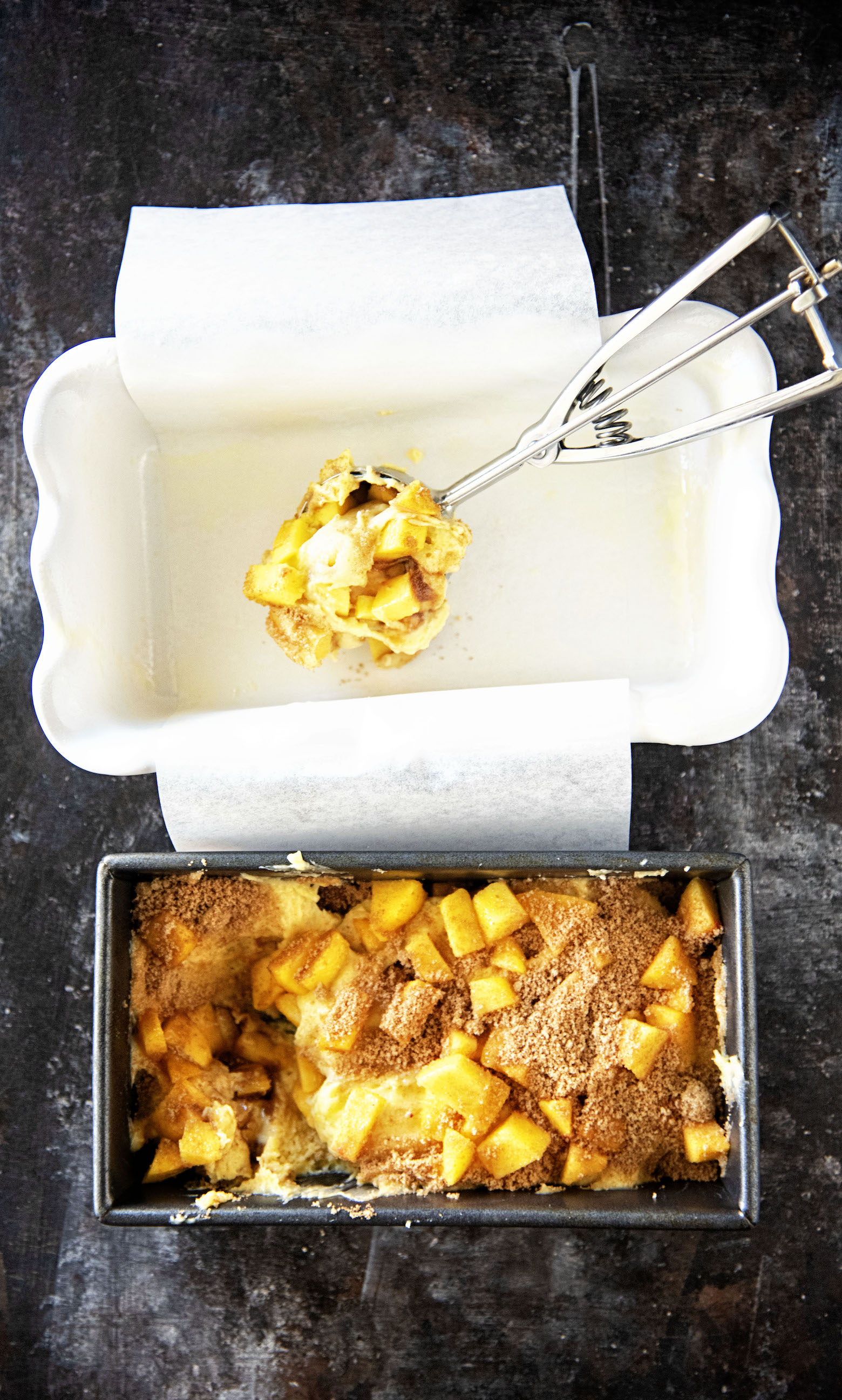 Glazed Peach Fritter Bread 