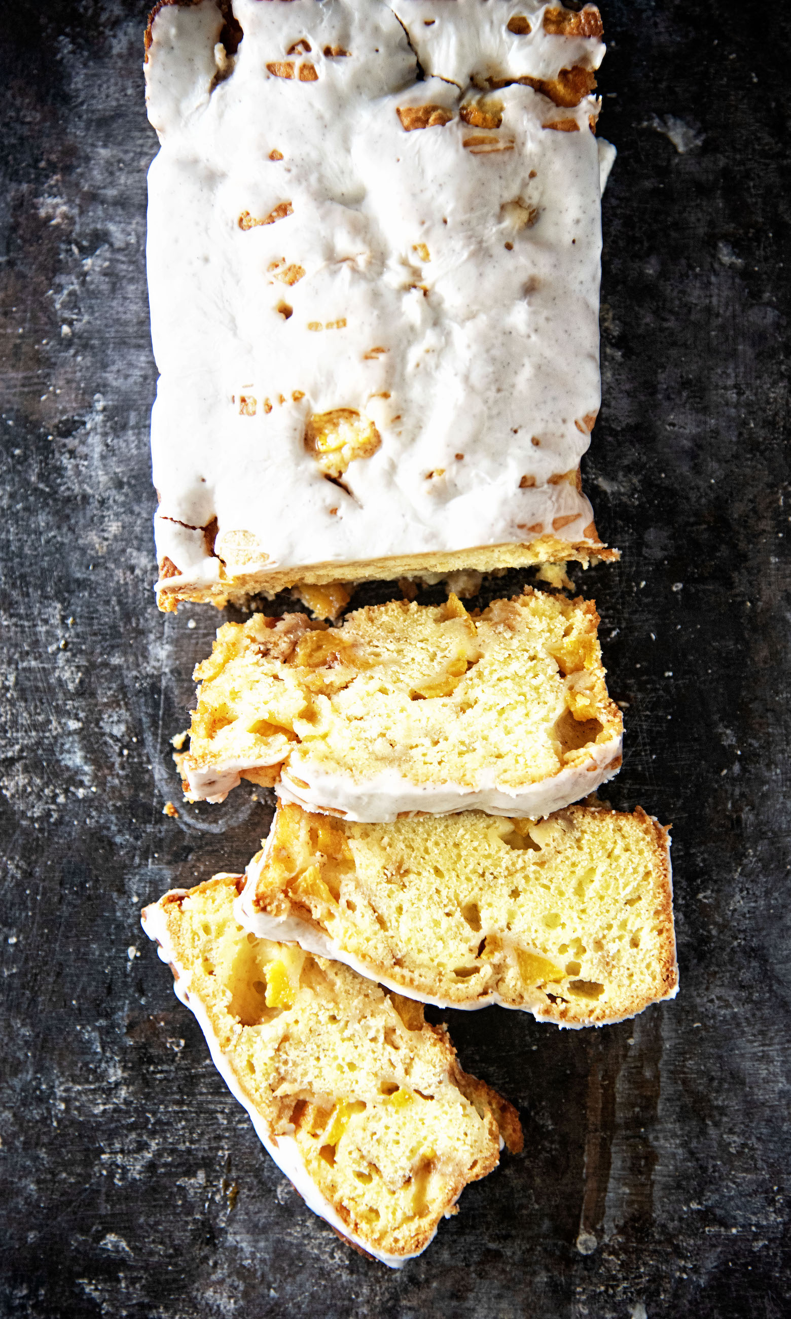 Glazed Peach Fritter Bread 