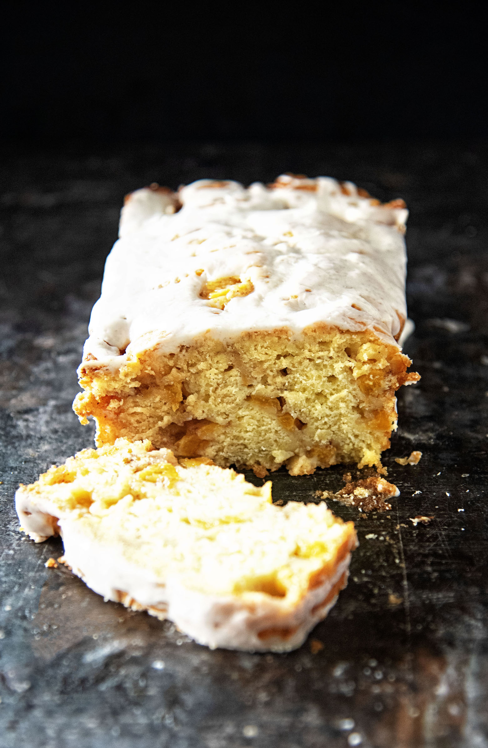 Glazed Peach Fritter Bread 