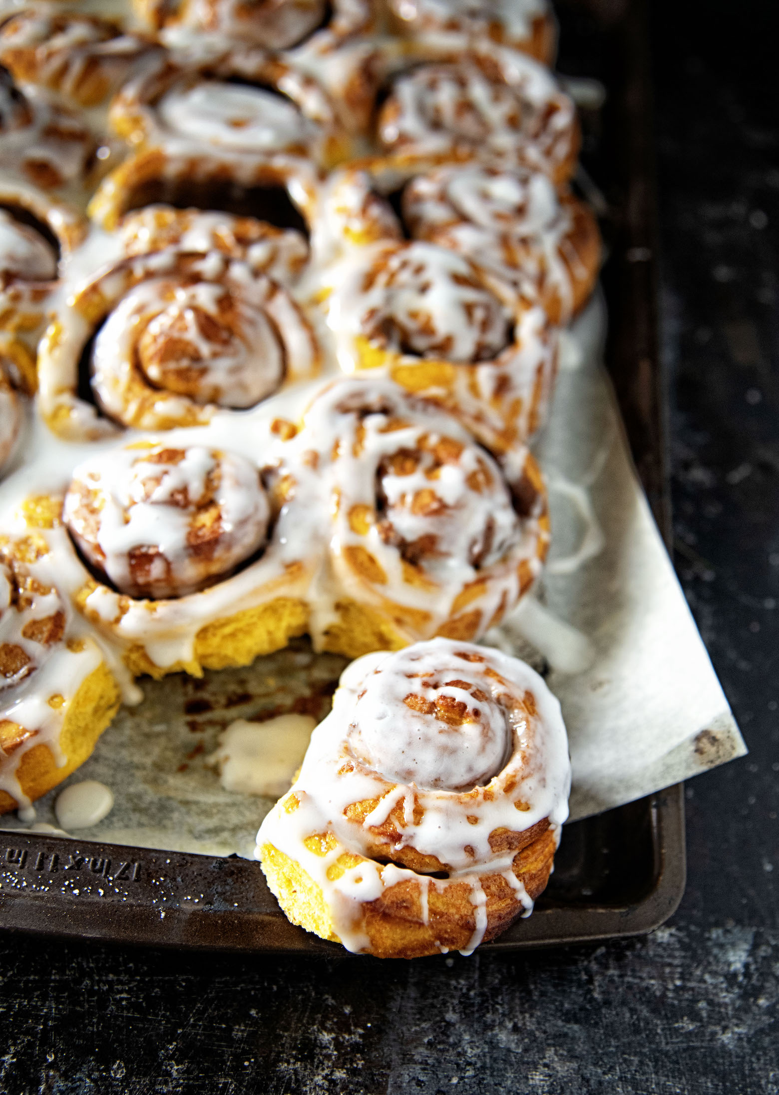 Maple Glazed Pumpkin Pie Cinnamon Roll Loaf