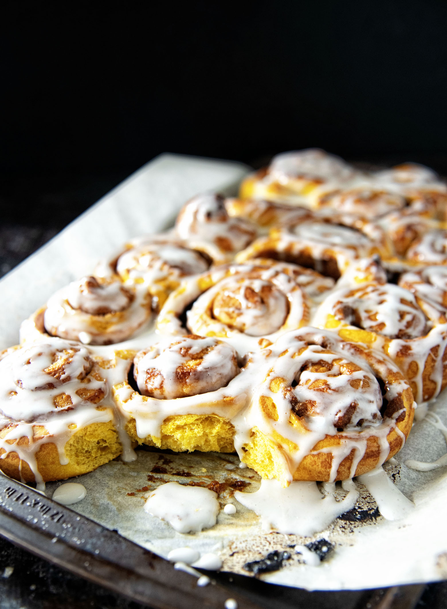 Maple Glazed Pumpkin Pie Cinnamon Roll Loaf