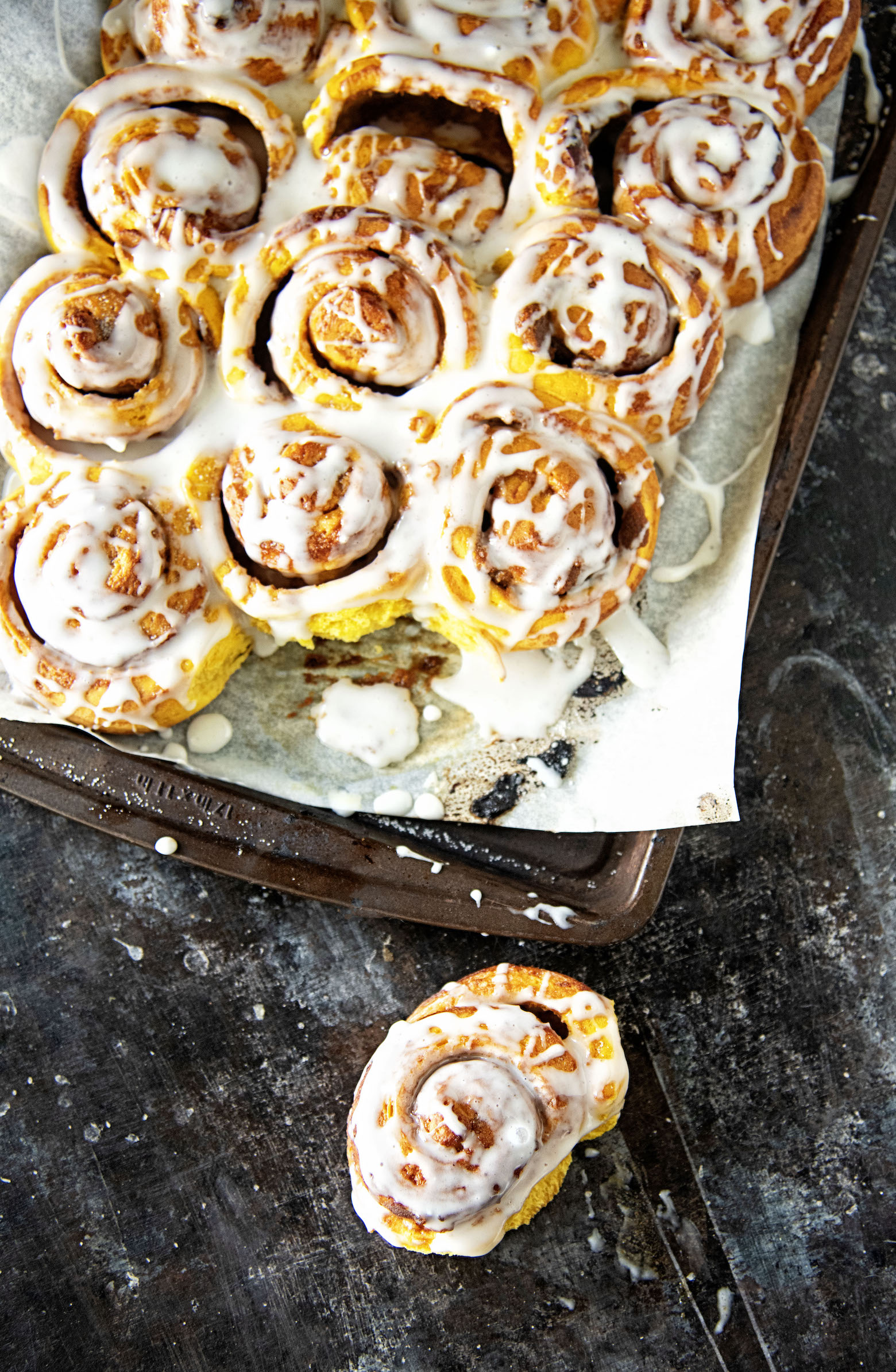 Maple Glazed Pumpkin Pie Cinnamon Roll Loaf