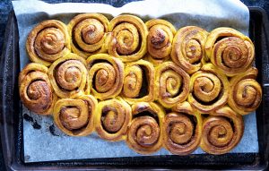 Maple Glazed Pumpkin Pie Cinnamon Roll Loaf