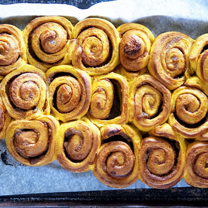 Maple Glazed Pumpkin Pie Cinnamon Roll Loaf