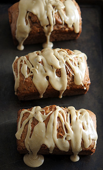 Mini Caramel-Glazed Honey Crisp Apple Bread