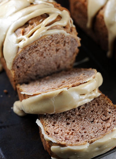 Mini Caramel-Glazed Honey Crisp Apple Bread