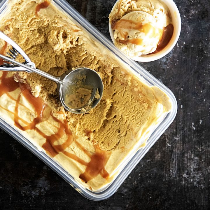 Pumpkin Whiskey Caramel Ice Cream