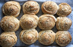 Sourdough Everything Bagel Spiral Rolls