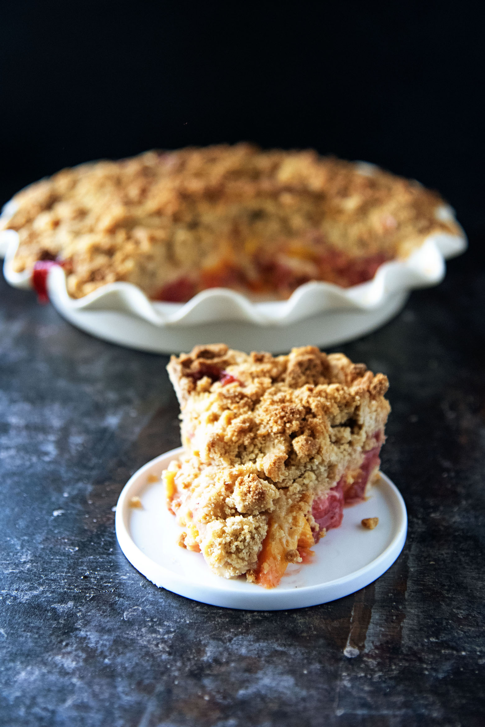 Strawberry Peach Crumb Pie 