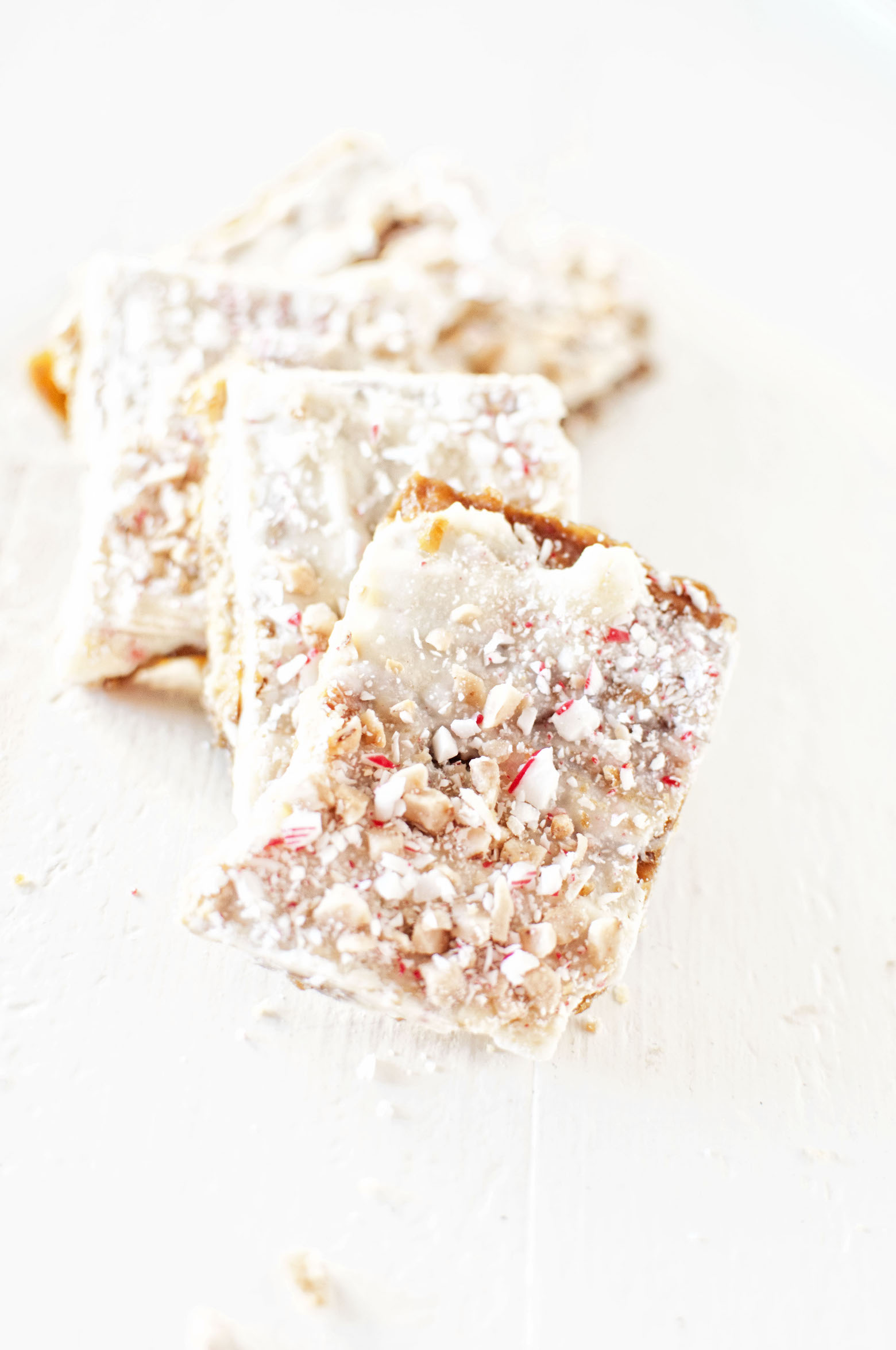 White Chocolate Candy Cane Cracker Toffee