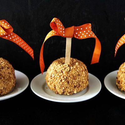 Caramel Apple Cheesecake Cheeseballs #HalloweenTreatsWeek