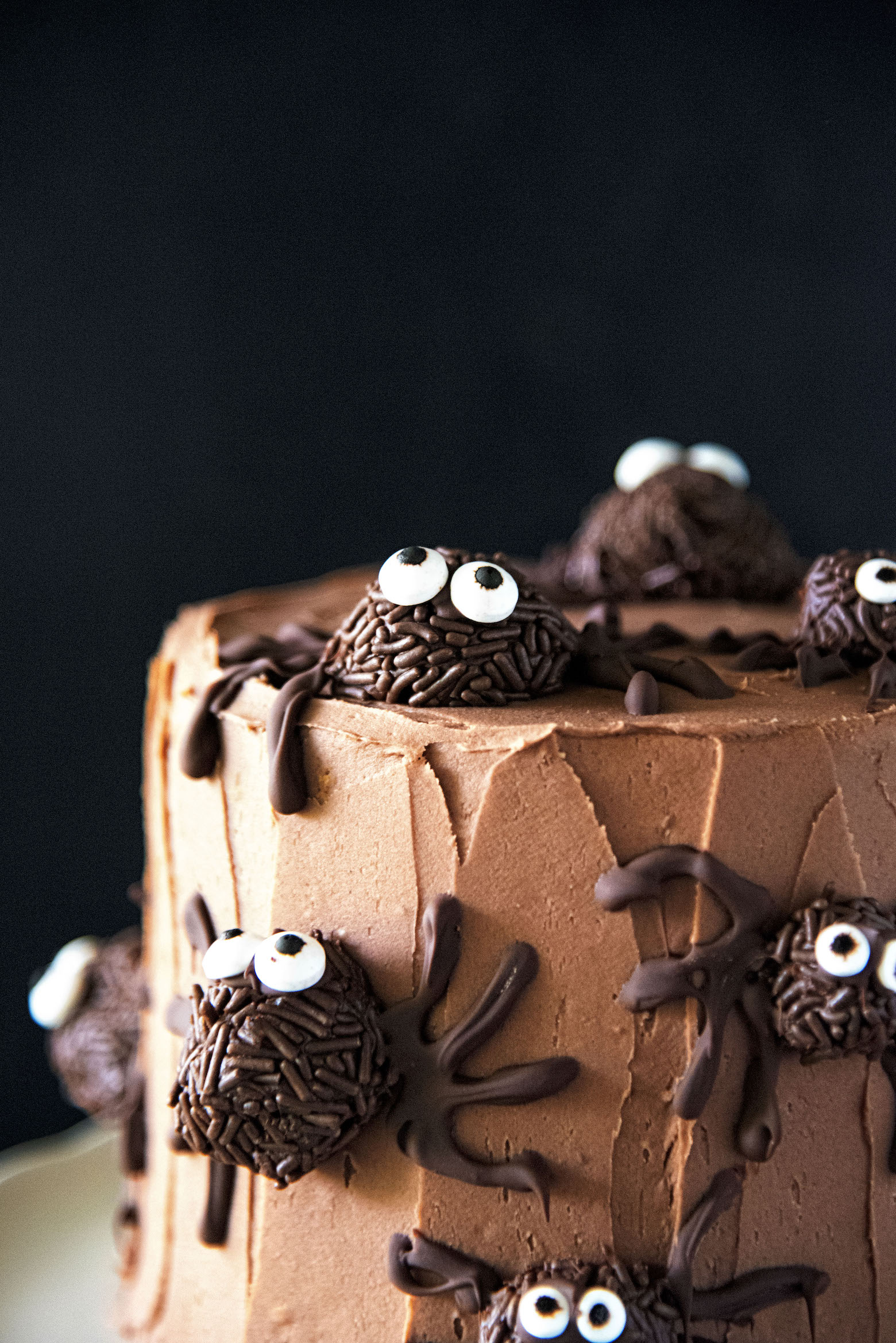 Chocolate Truffle Pumpkin Spider Cake 