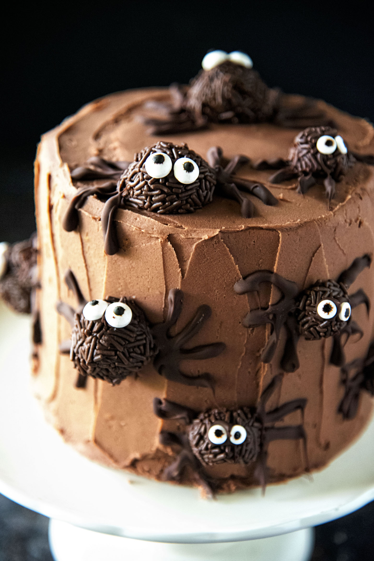 Chocolate Truffle Pumpkin Spider Cake 