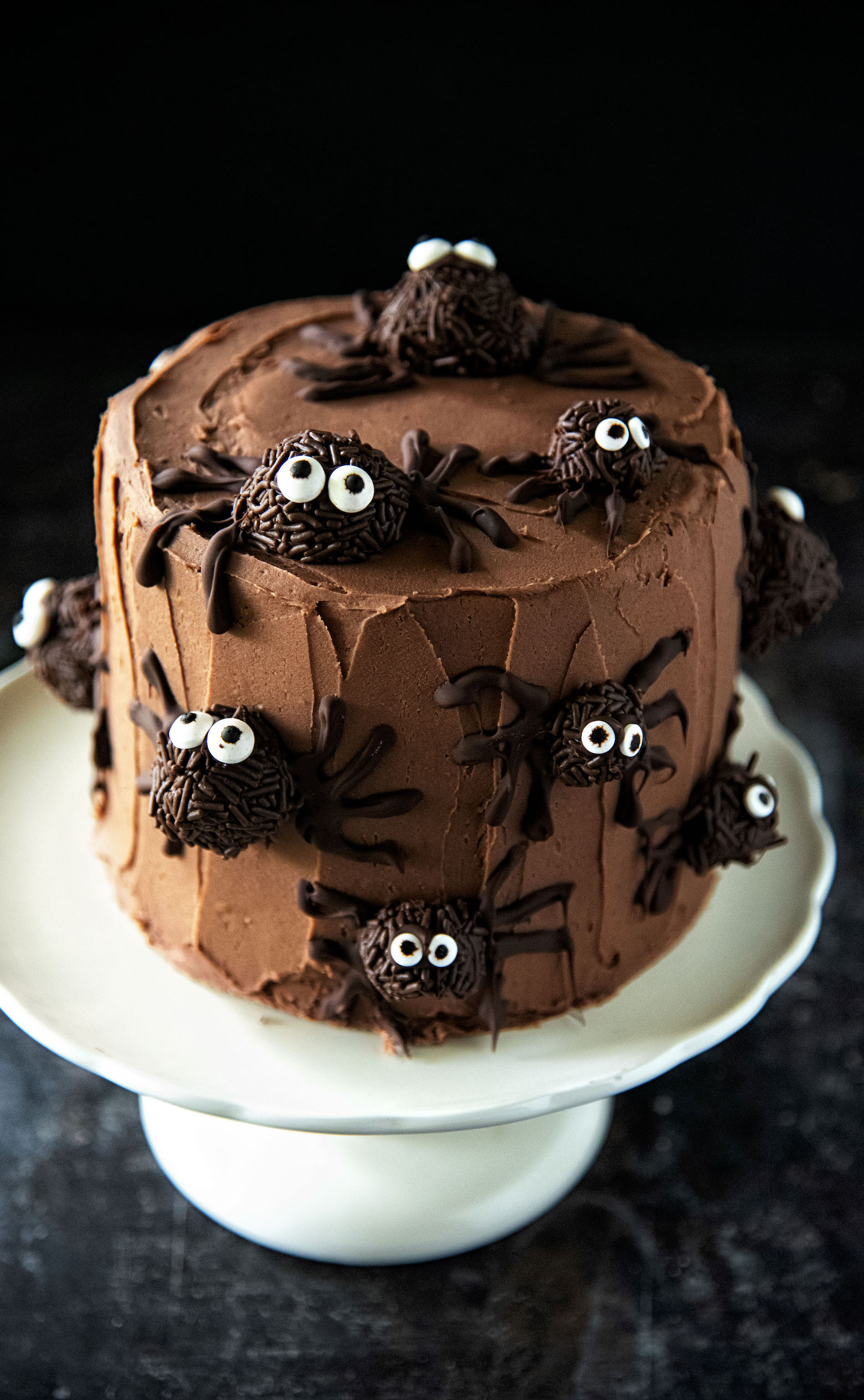 Chocolate Truffle Pumpkin Spider Cake 