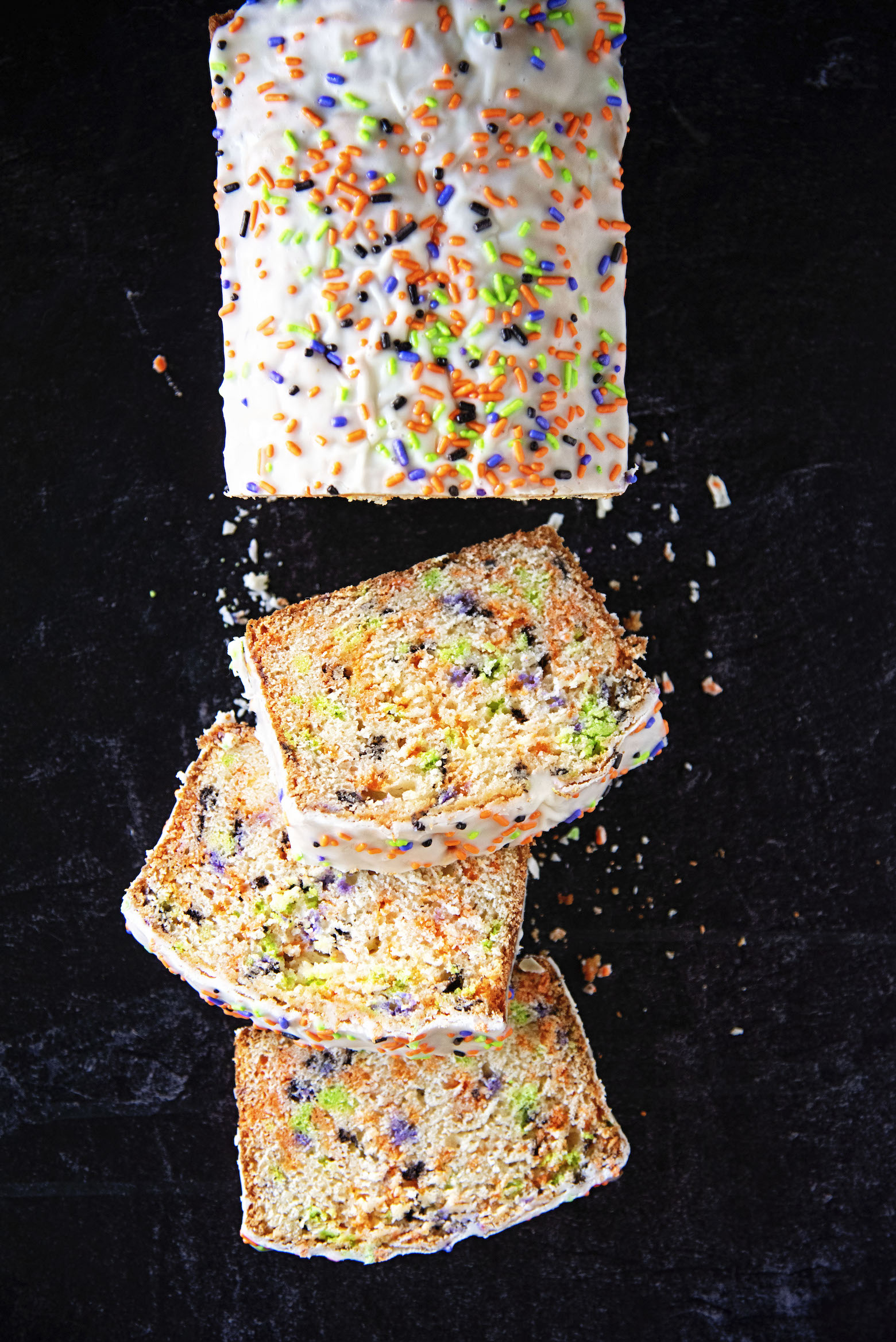 Halloween Vanilla Sprinkle Quick Bread 