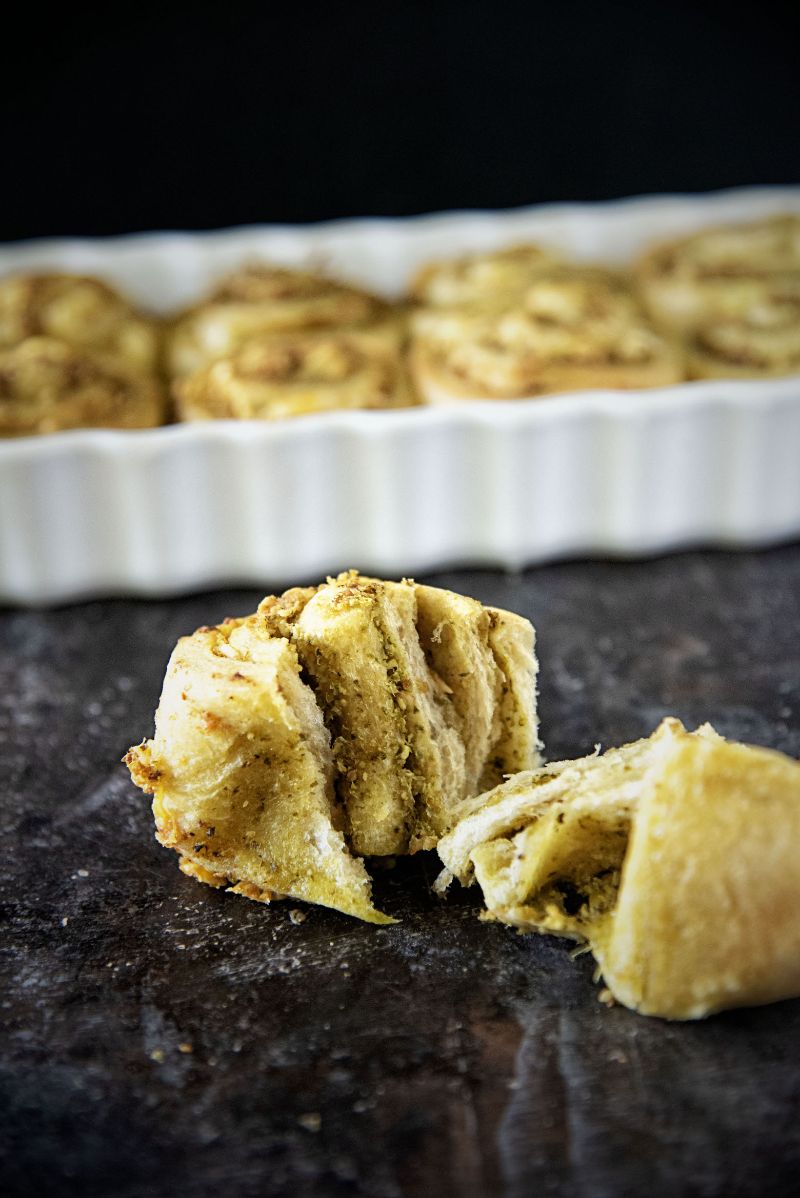 Pesto Cheese Pinwheel Rolls