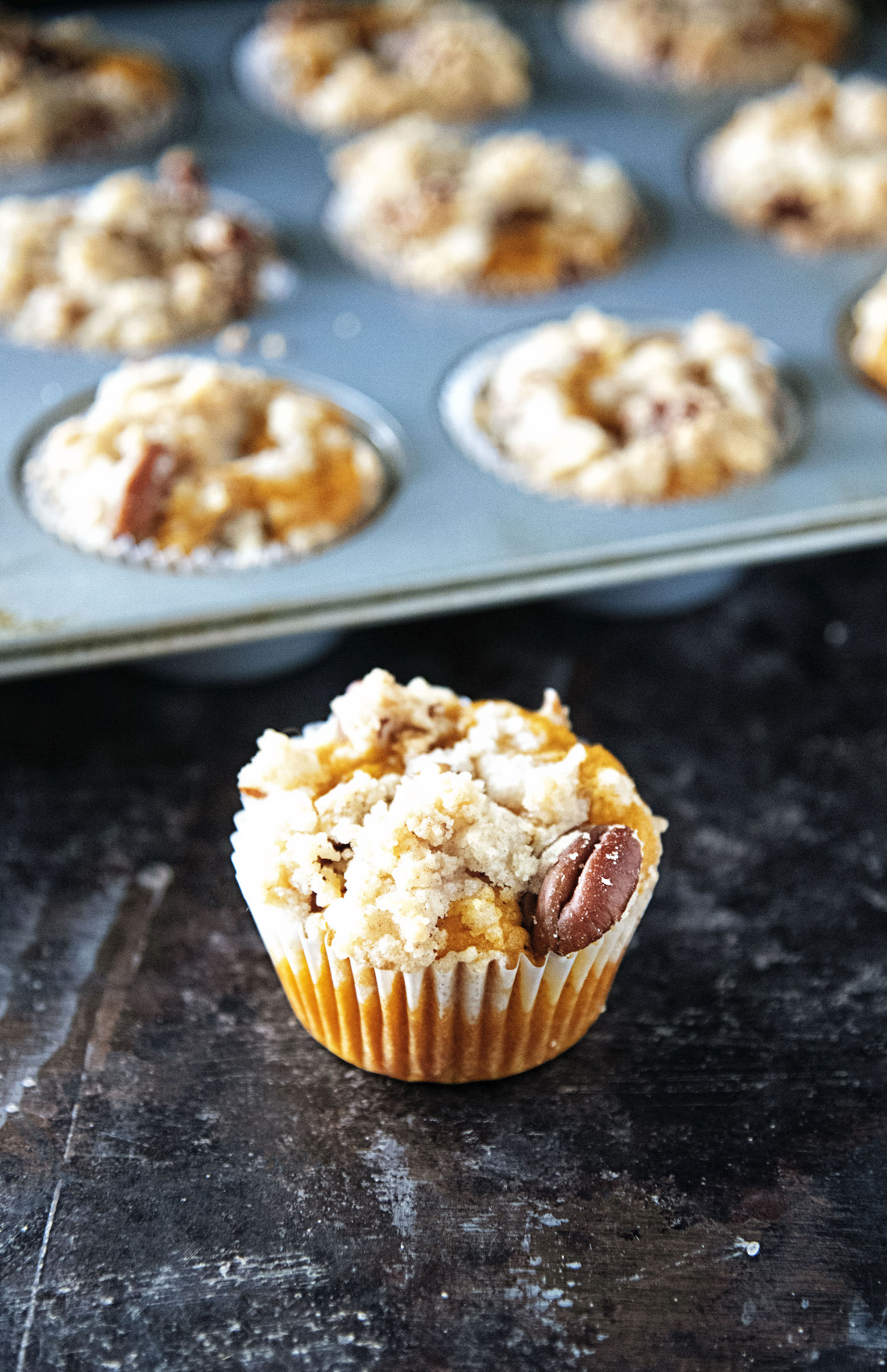 Sweet Potato Pecan Crumb Muffins