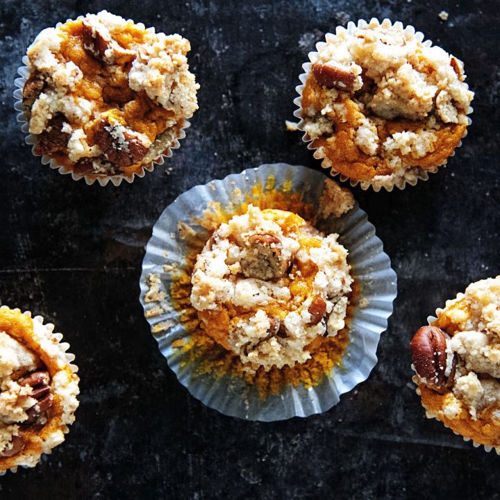 Sweet Potato Pecan Crumb Muffins