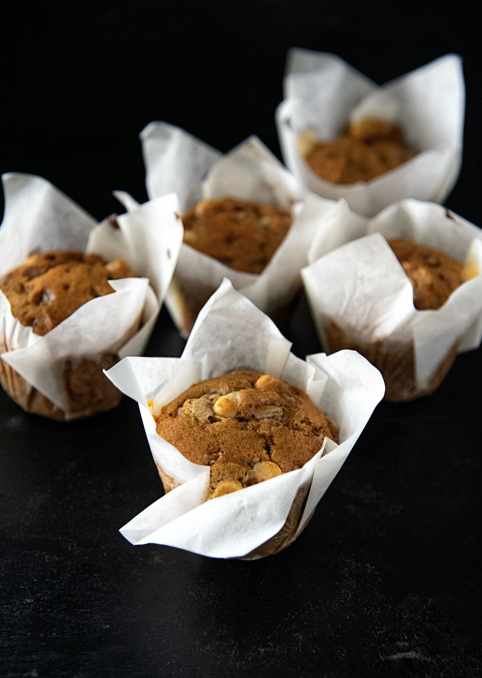 Toffee White Chocolate Pumpkin Muffins