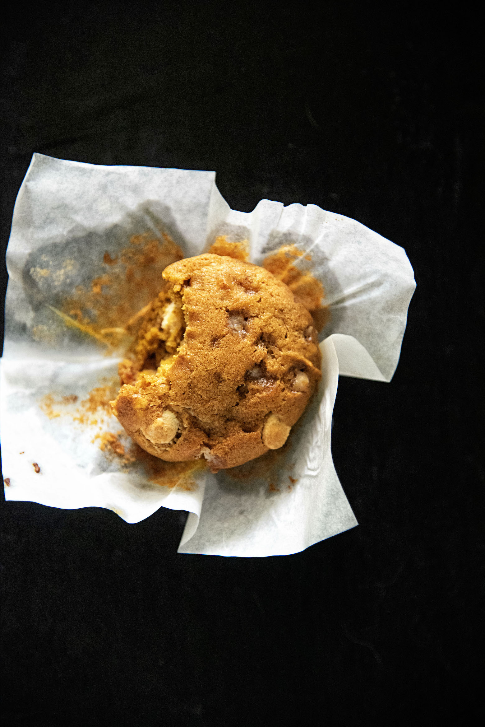 Toffee White Chocolate Pumpkin Muffins 