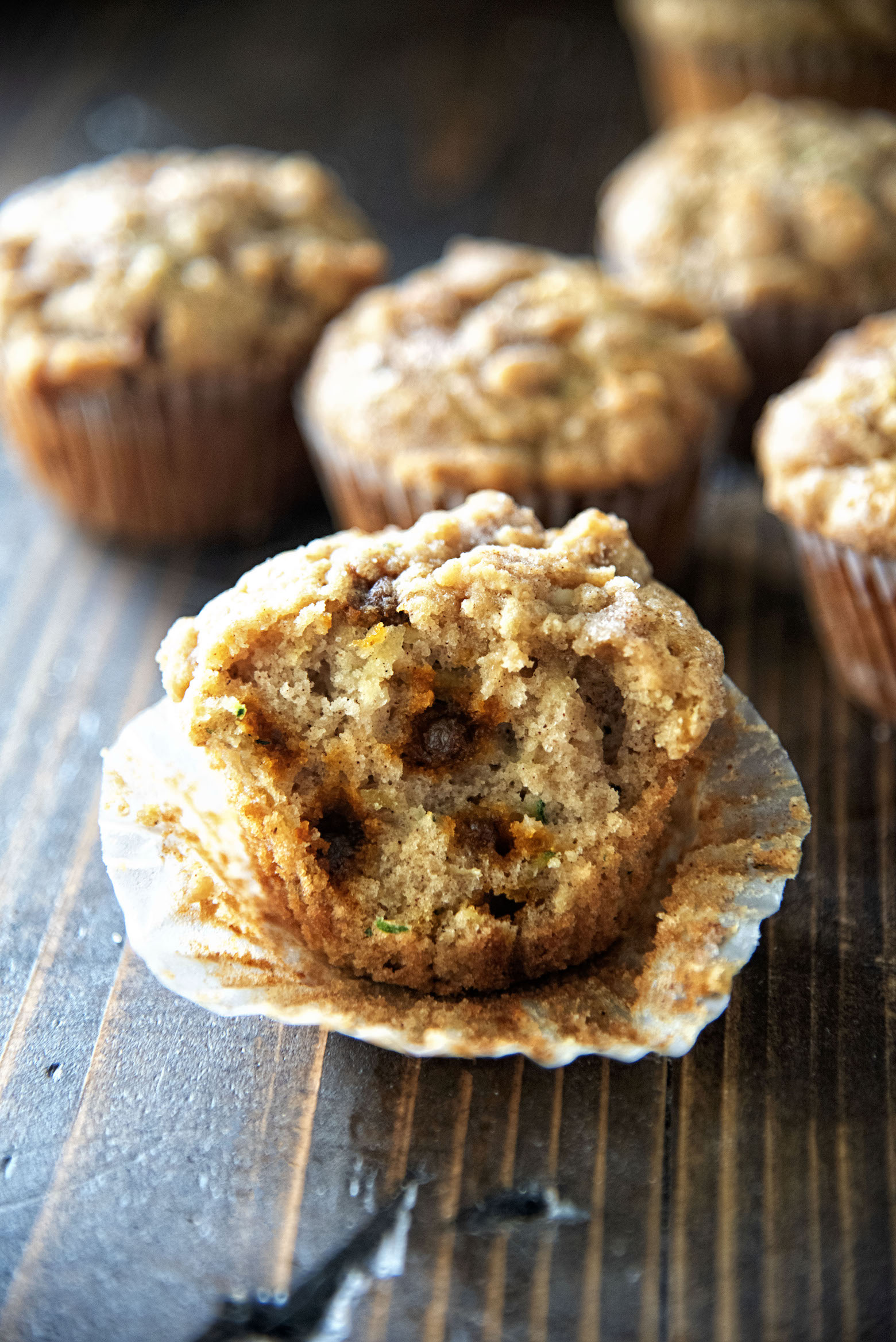 Zucchini Apple Crumb Muffins