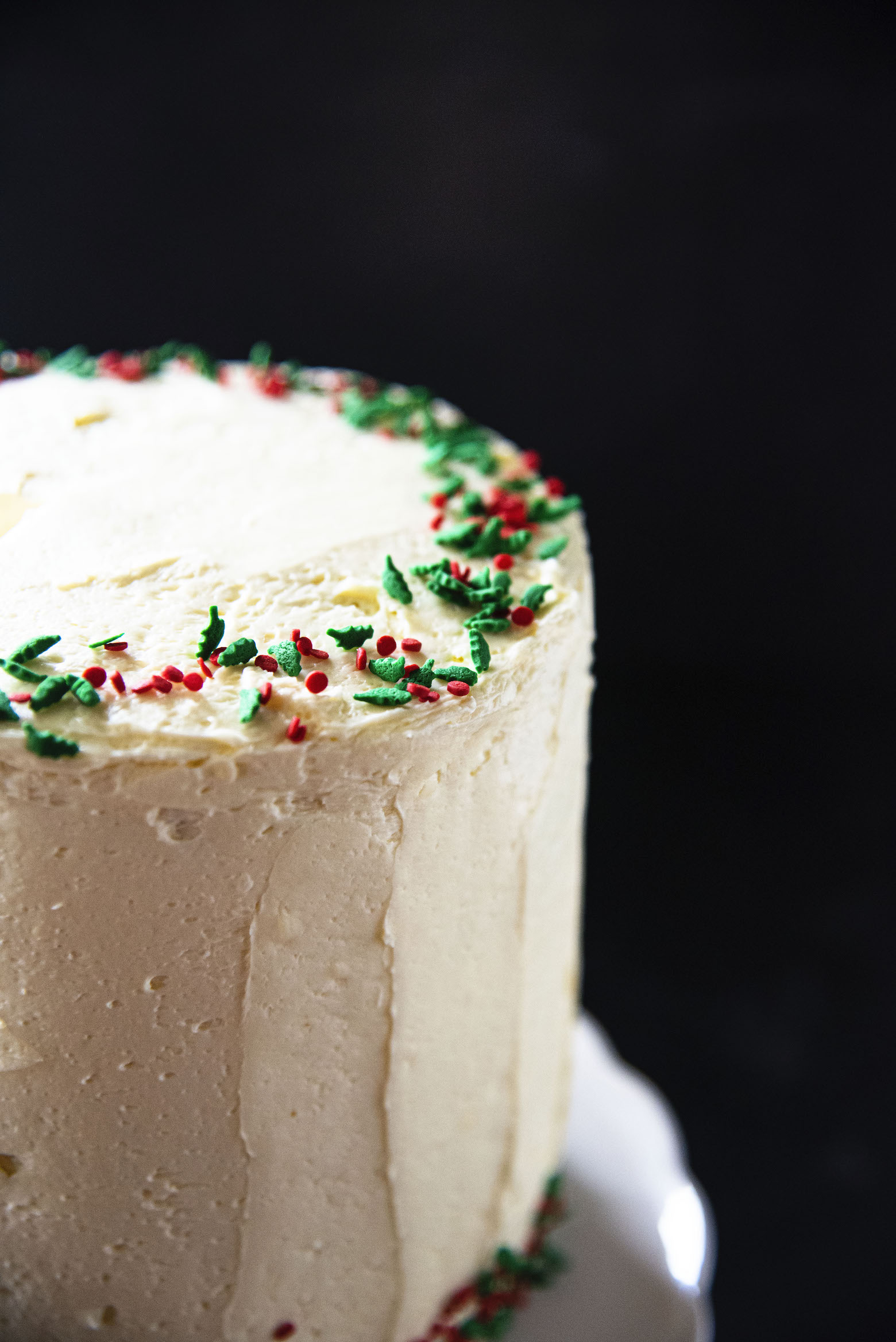 Bourbon Eggnog White Chocolate Cake