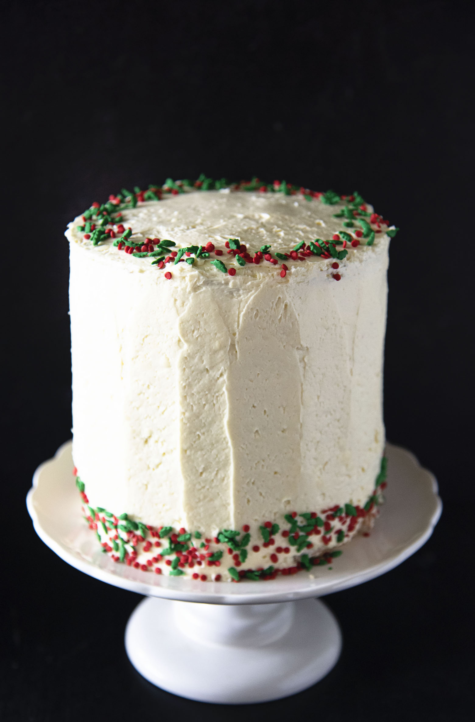 Bourbon Eggnog White Chocolate Cake