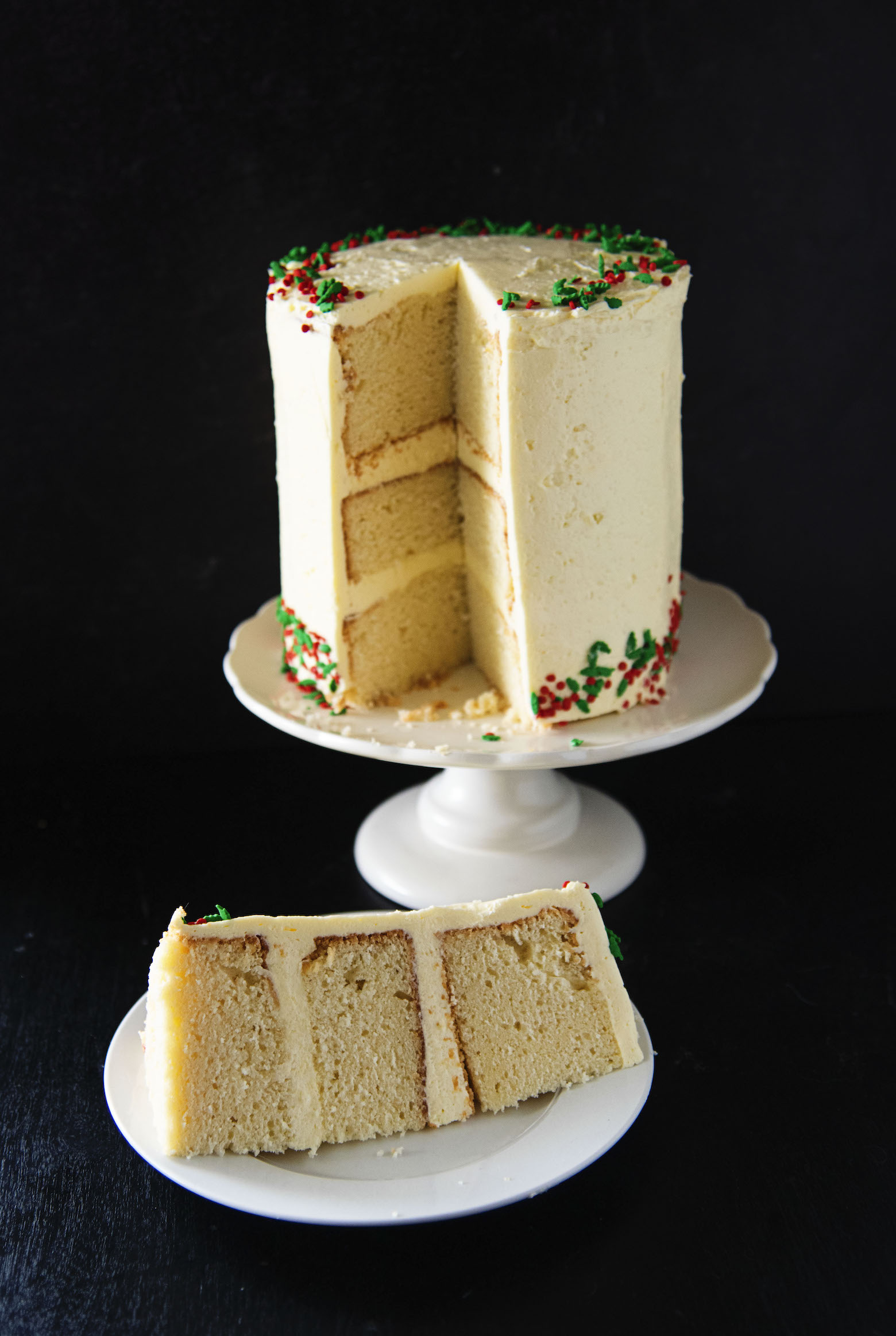 Bourbon Eggnog White Chocolate Cake