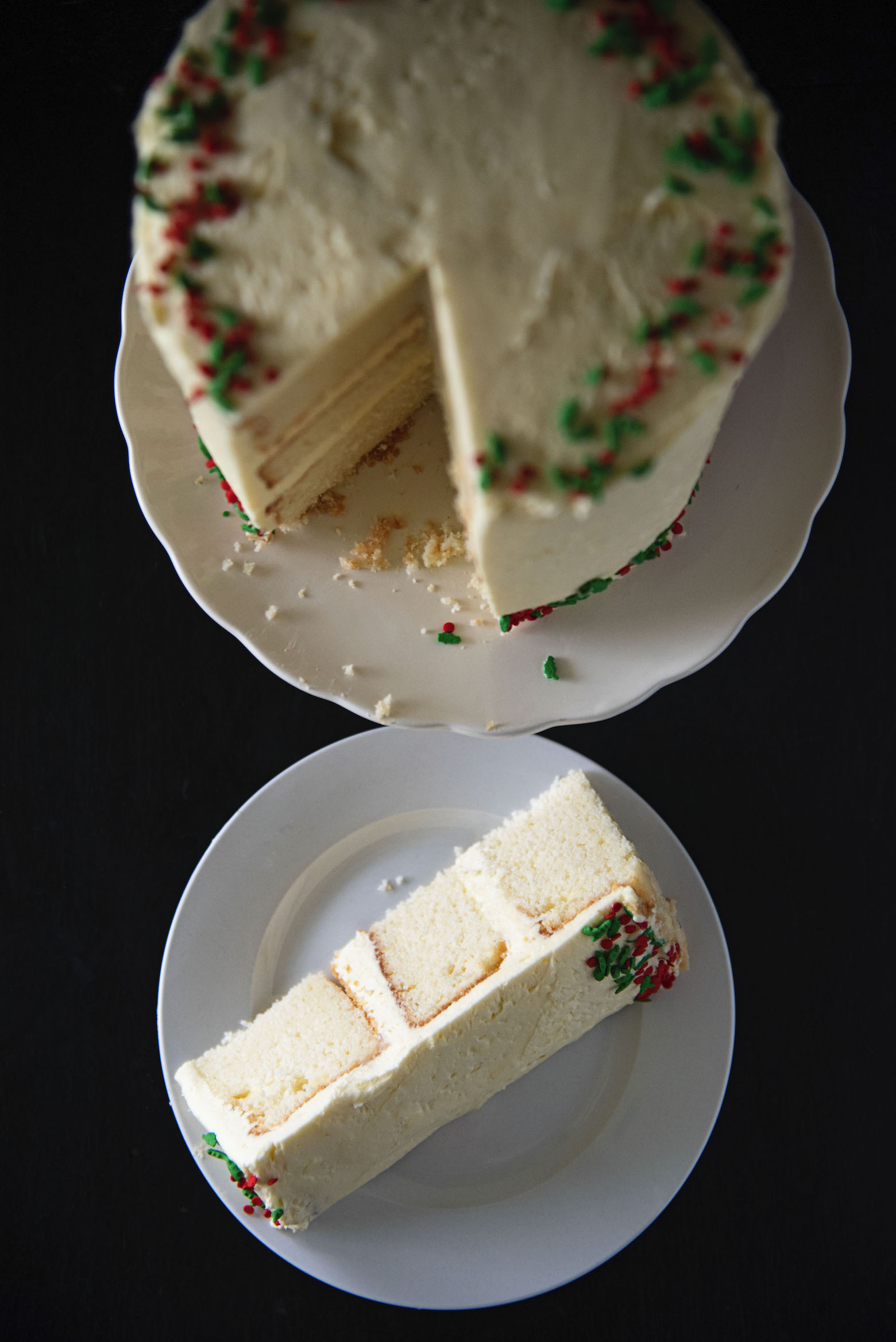 Bourbon Eggnog White Chocolate Cake