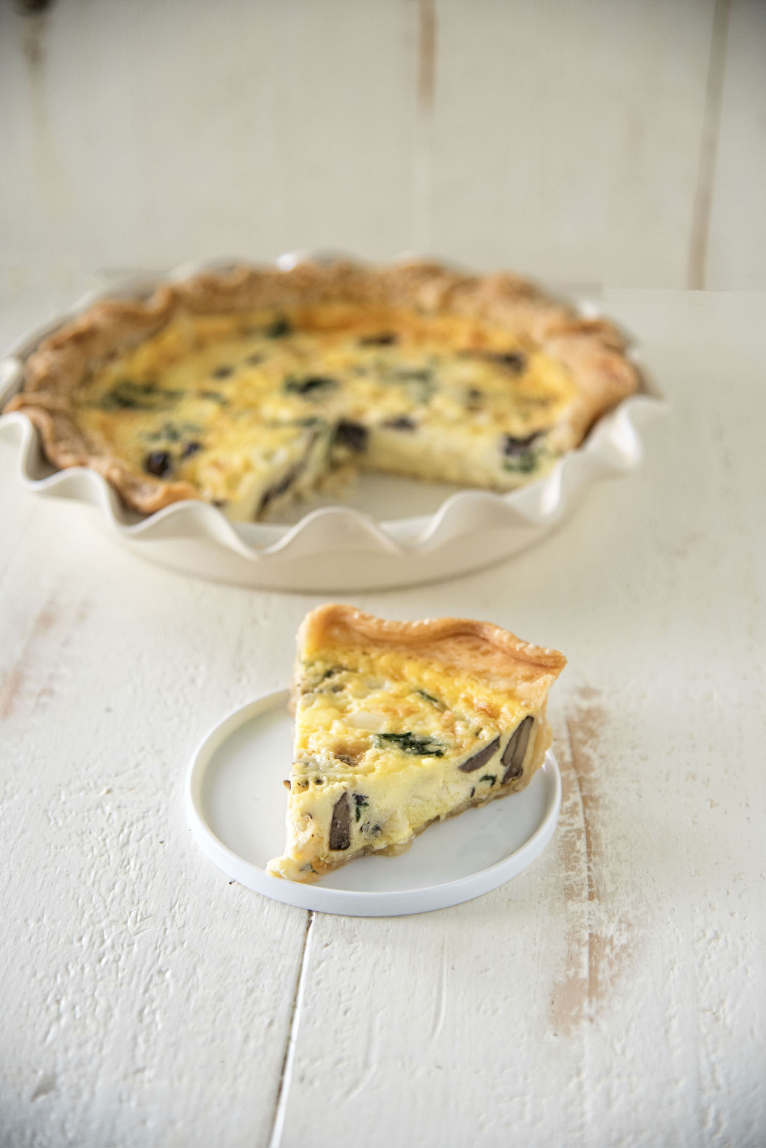 Vegetarian Spinach Mushroom Quiche