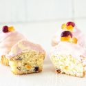 White Chocolate Dipped Orange Cranberry Cupcakes