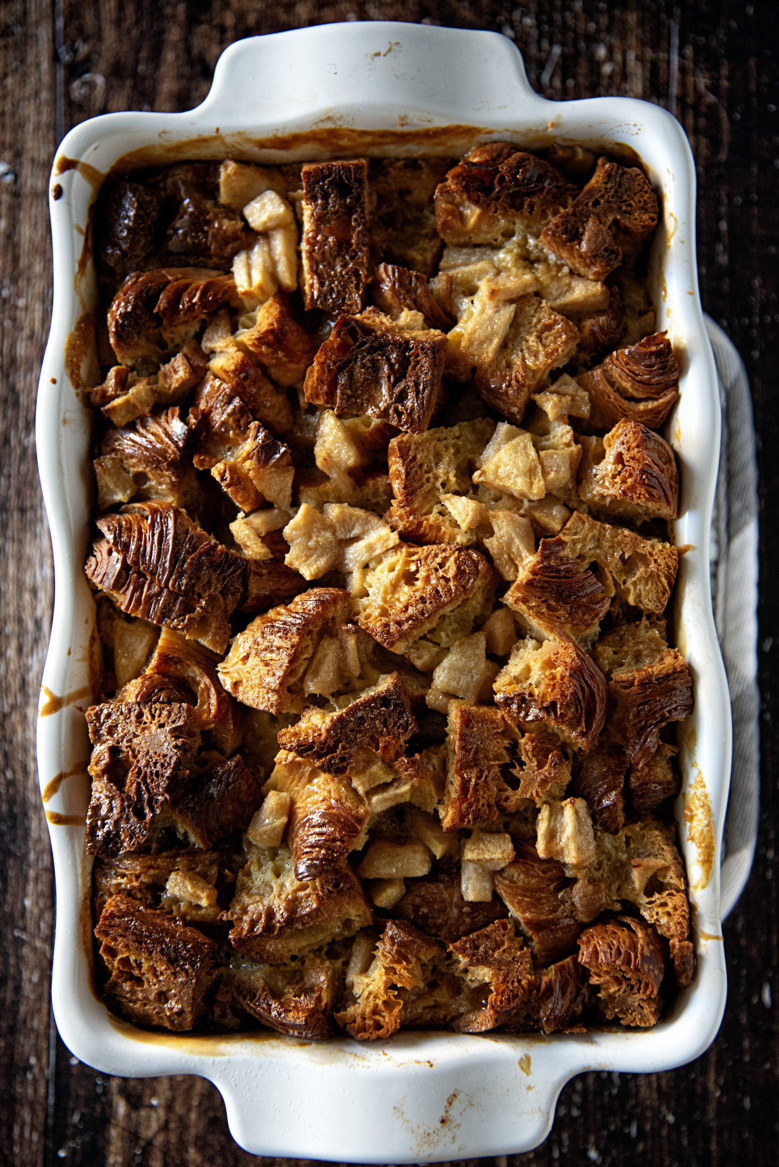 Honey Pear Ginger Bread Pudding