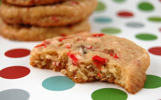 Peppermint Crunch-Milk Chocolate Chip Cookies