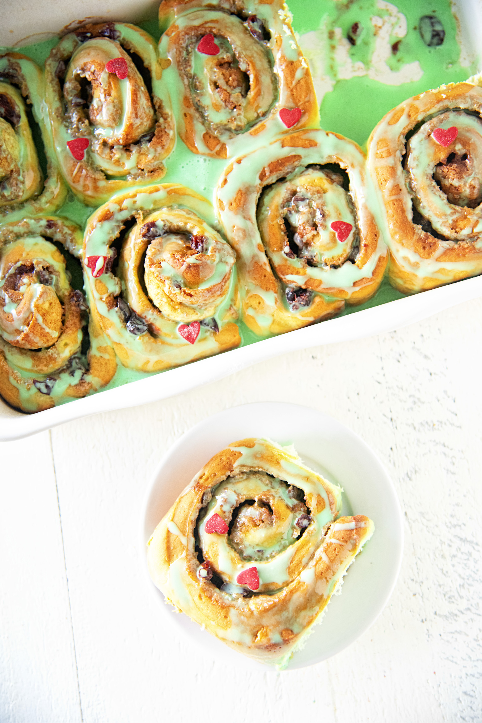 The Grinch Cranberry Cinnamon Rolls