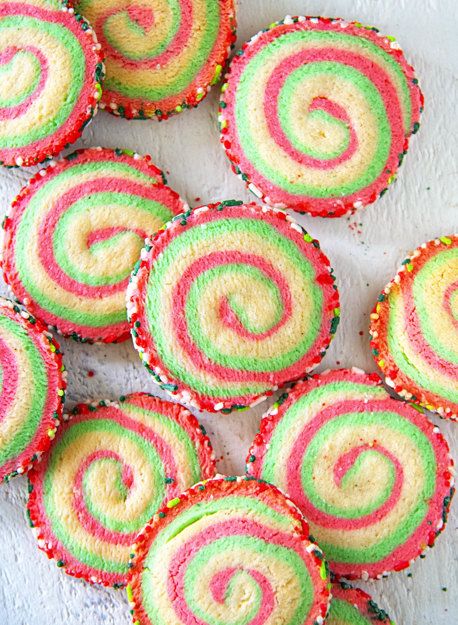 Vanilla Mint Pinwheel Cookies