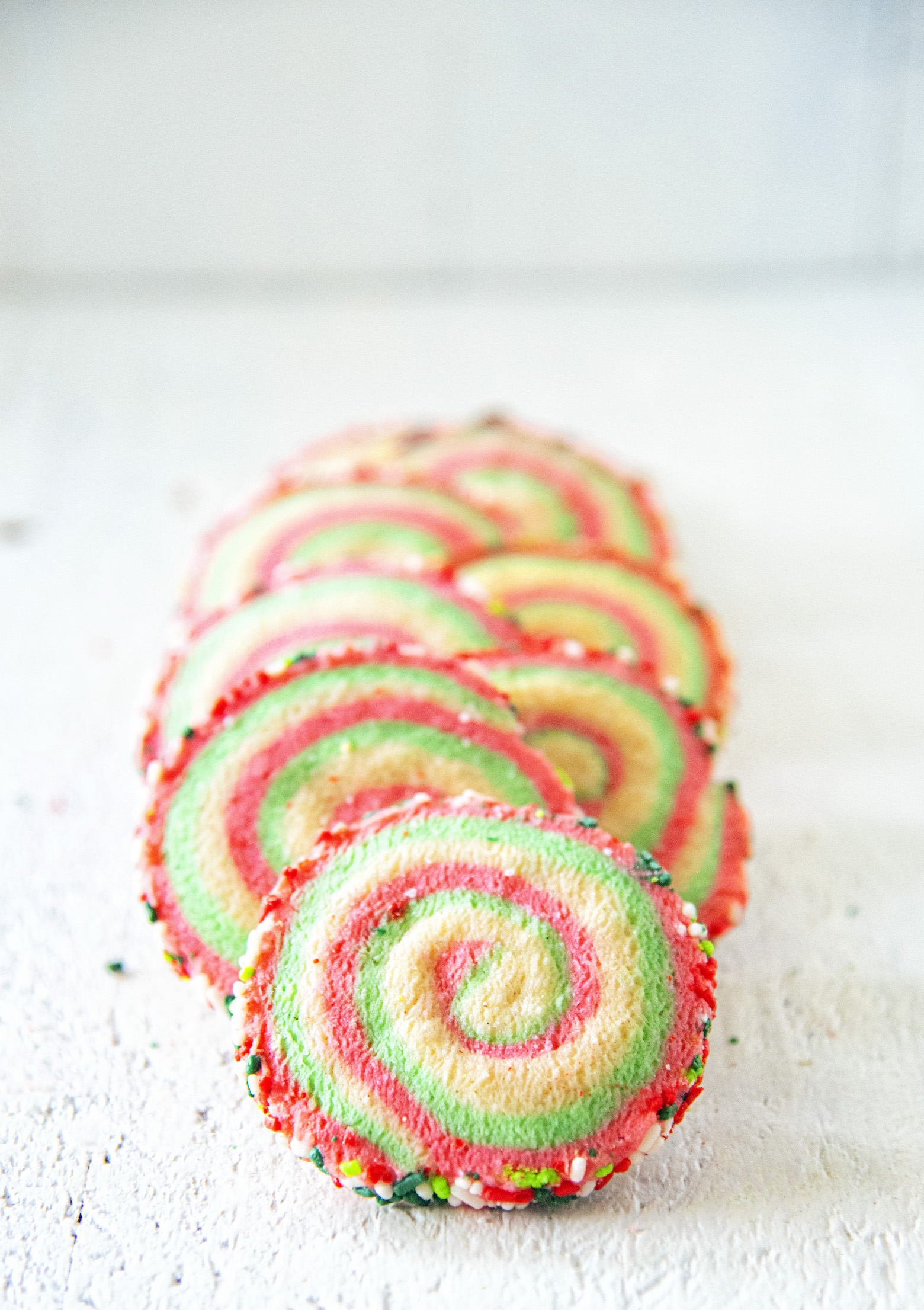 Vanilla Mint Pinwheel Cookies