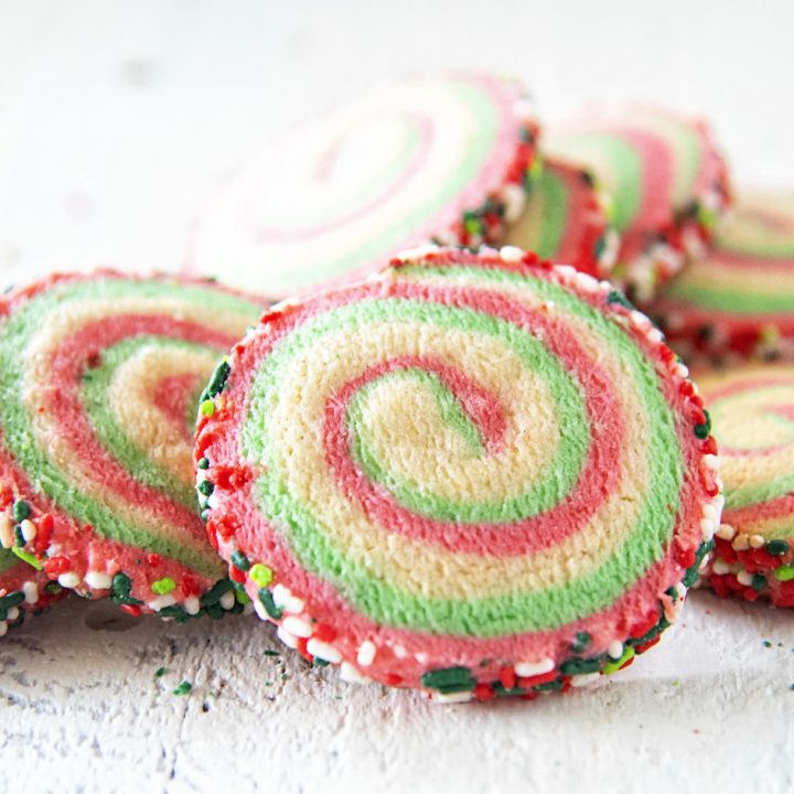 Vanilla Mint Pinwheel Cookies