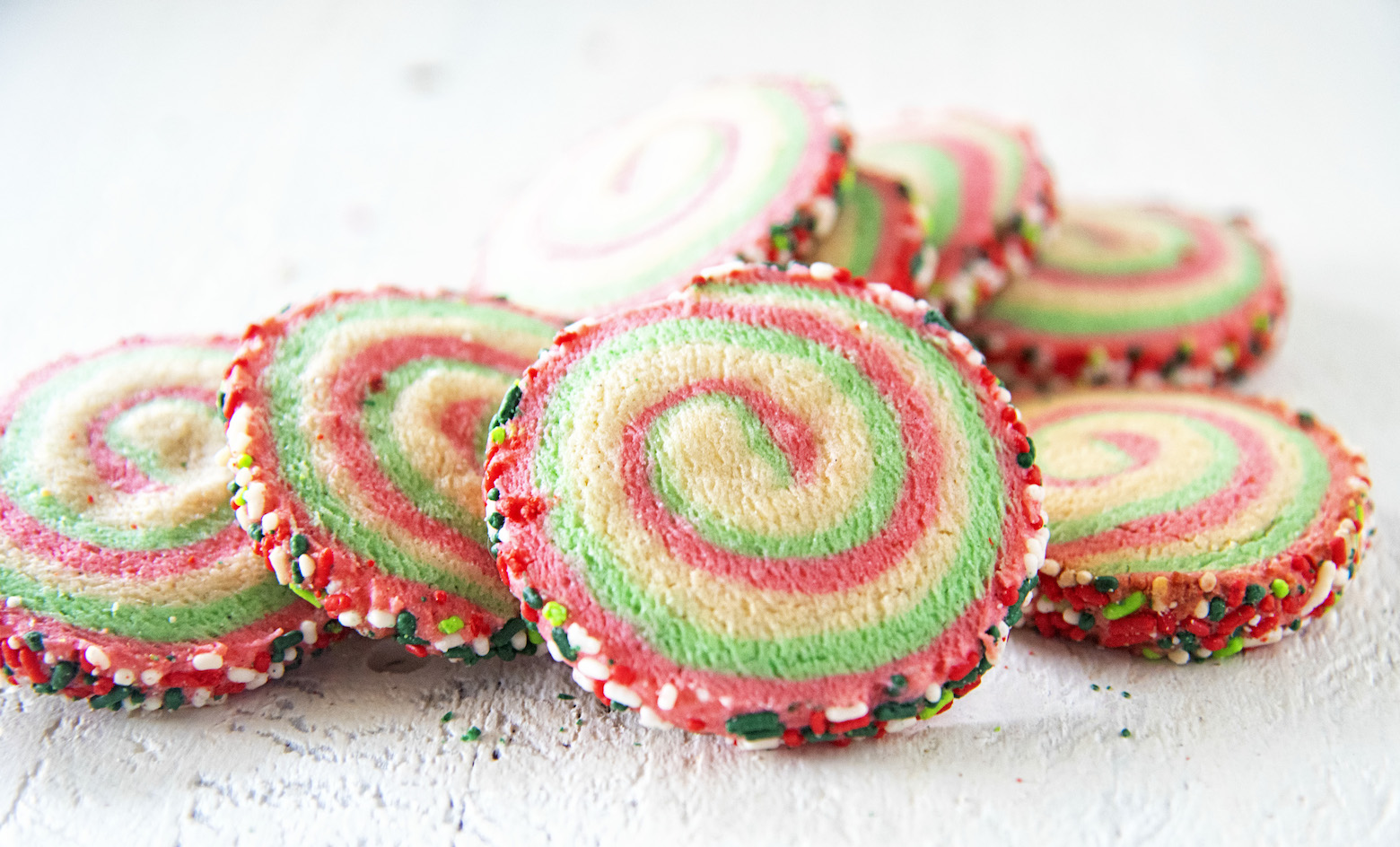 Vanilla Mint Pinwheel Cookies