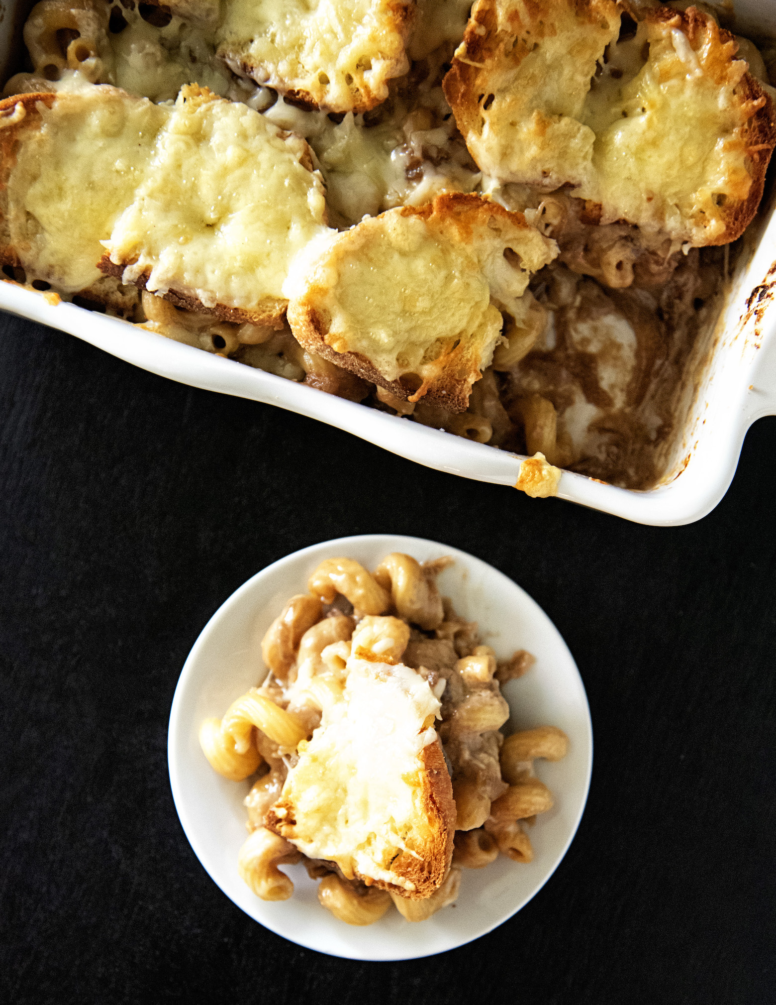 French Onion Soup Baked Pasta 