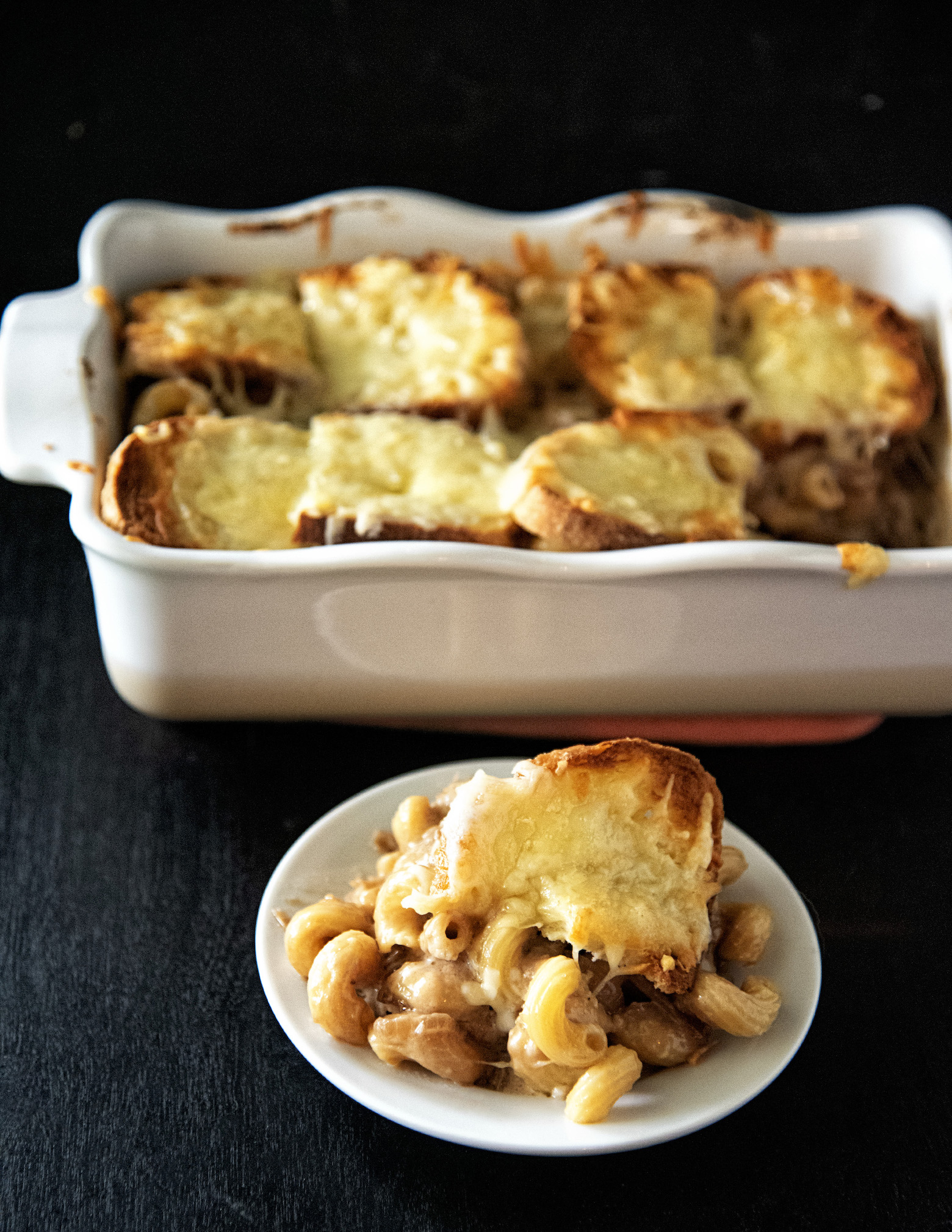 French Onion Soup Baked Pasta 