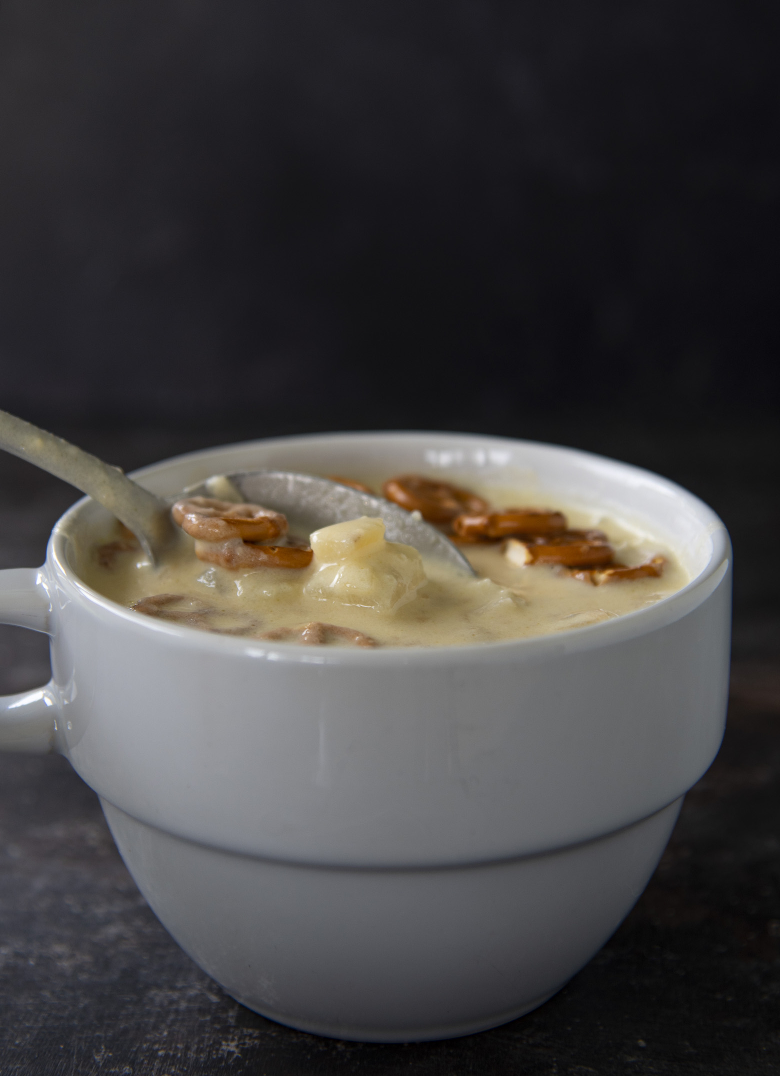 Beer Cheese Pretzel Potato Soup