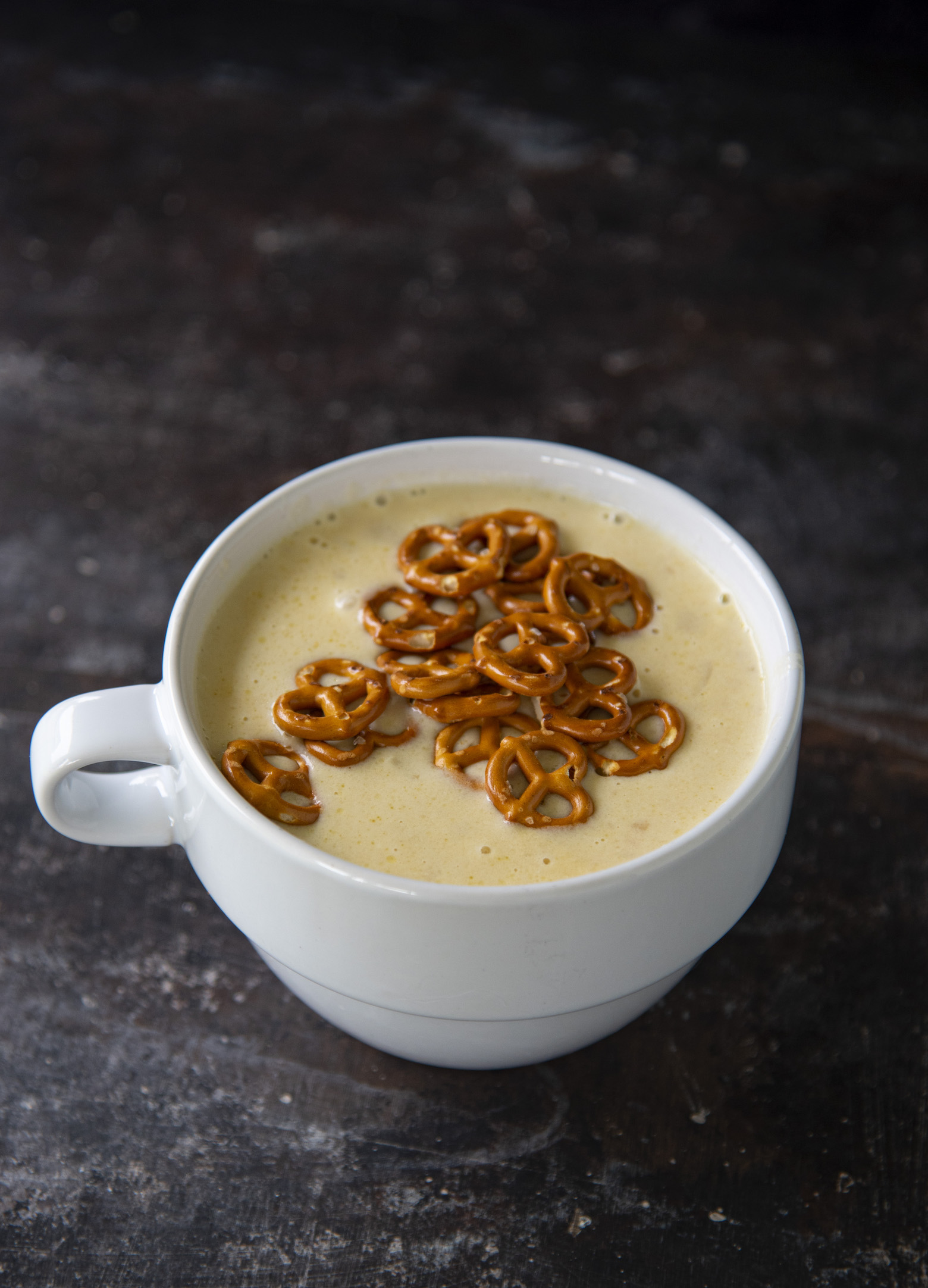 Beer Cheese Pretzel Potato Soup