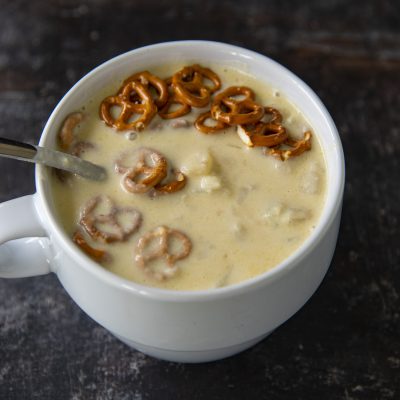 Beer Cheese Pretzel Potato Soup