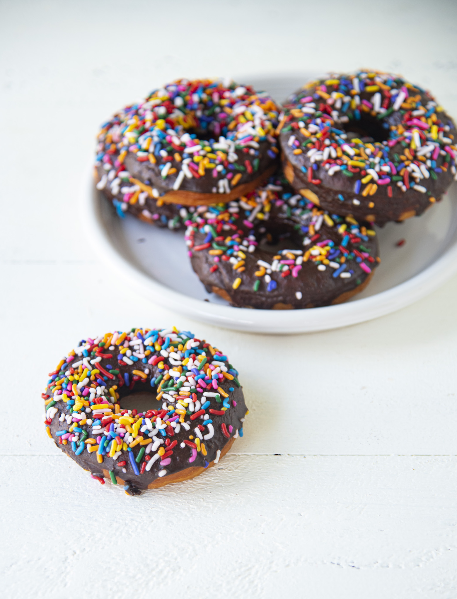 Chocolate Sprinkle Yeast Donuts 