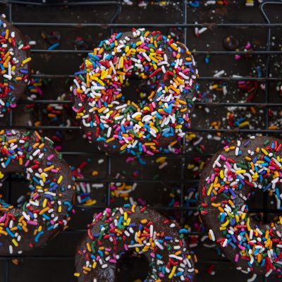 Chocolate Sprinkle Yeast Donuts