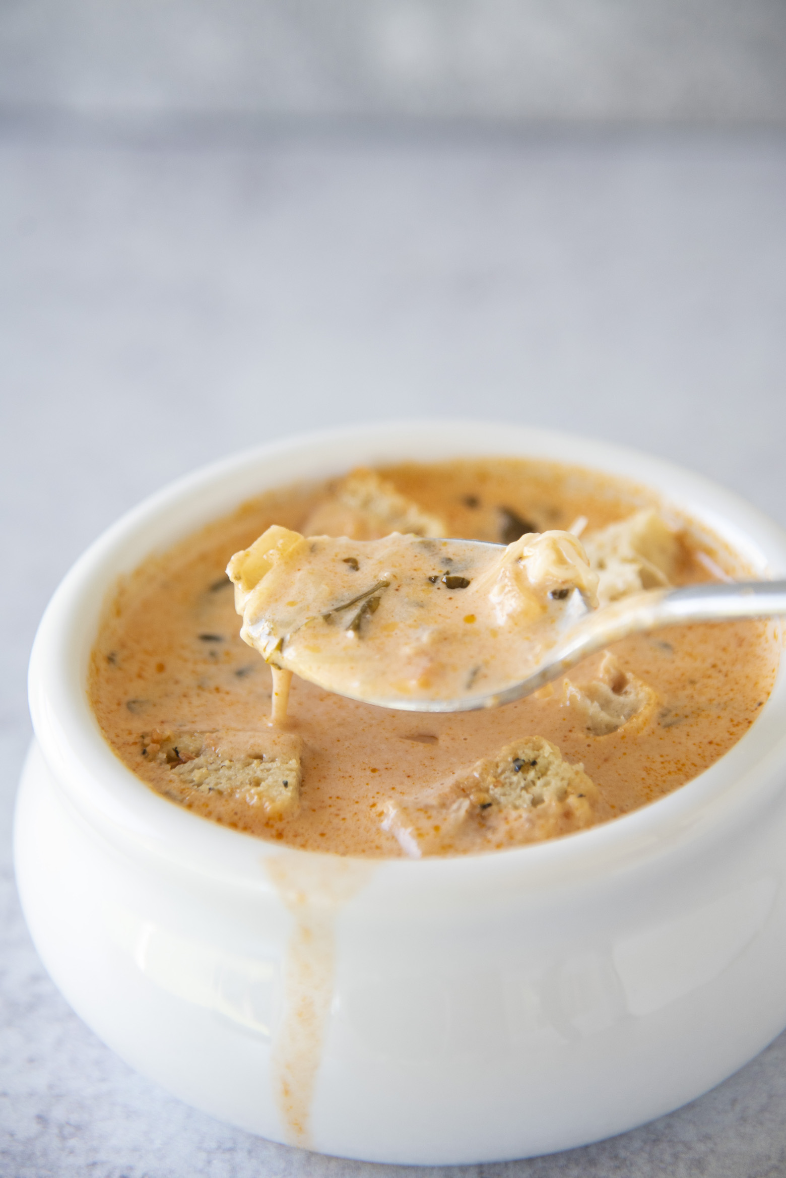Creamy Tomato Spinach Orzo Soup
