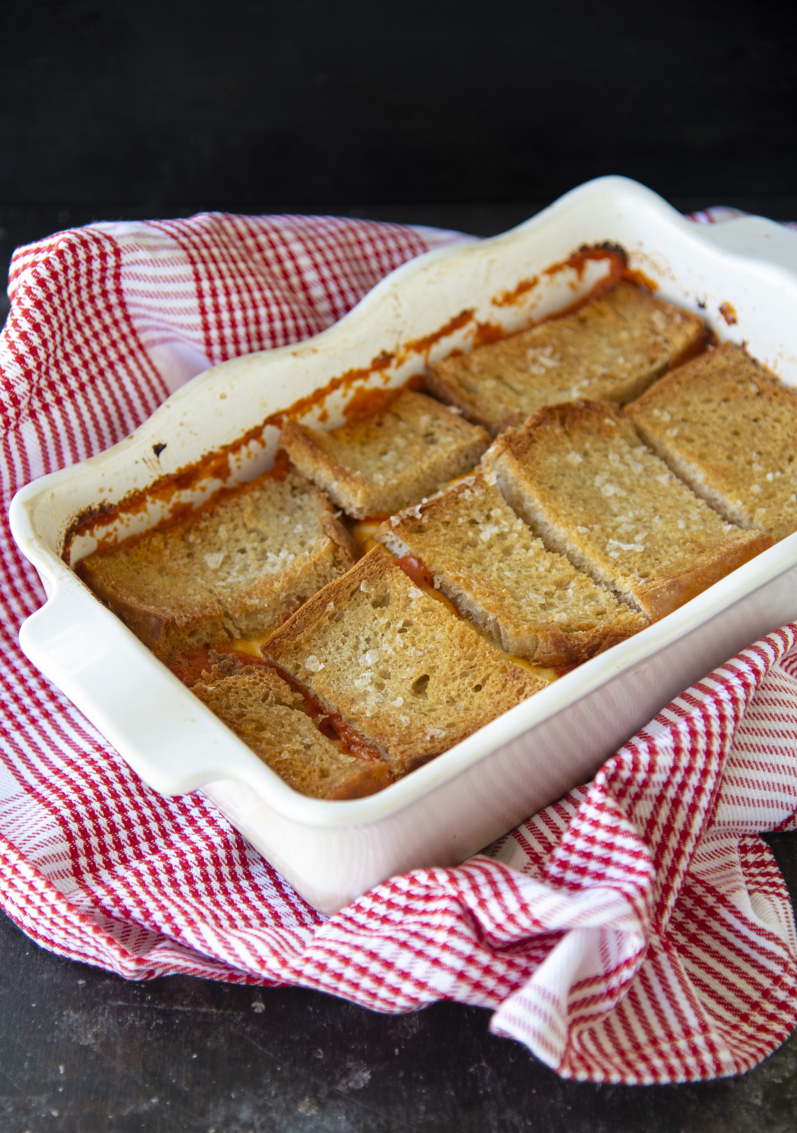 Grilled Cheese Tomato Soup Casserole