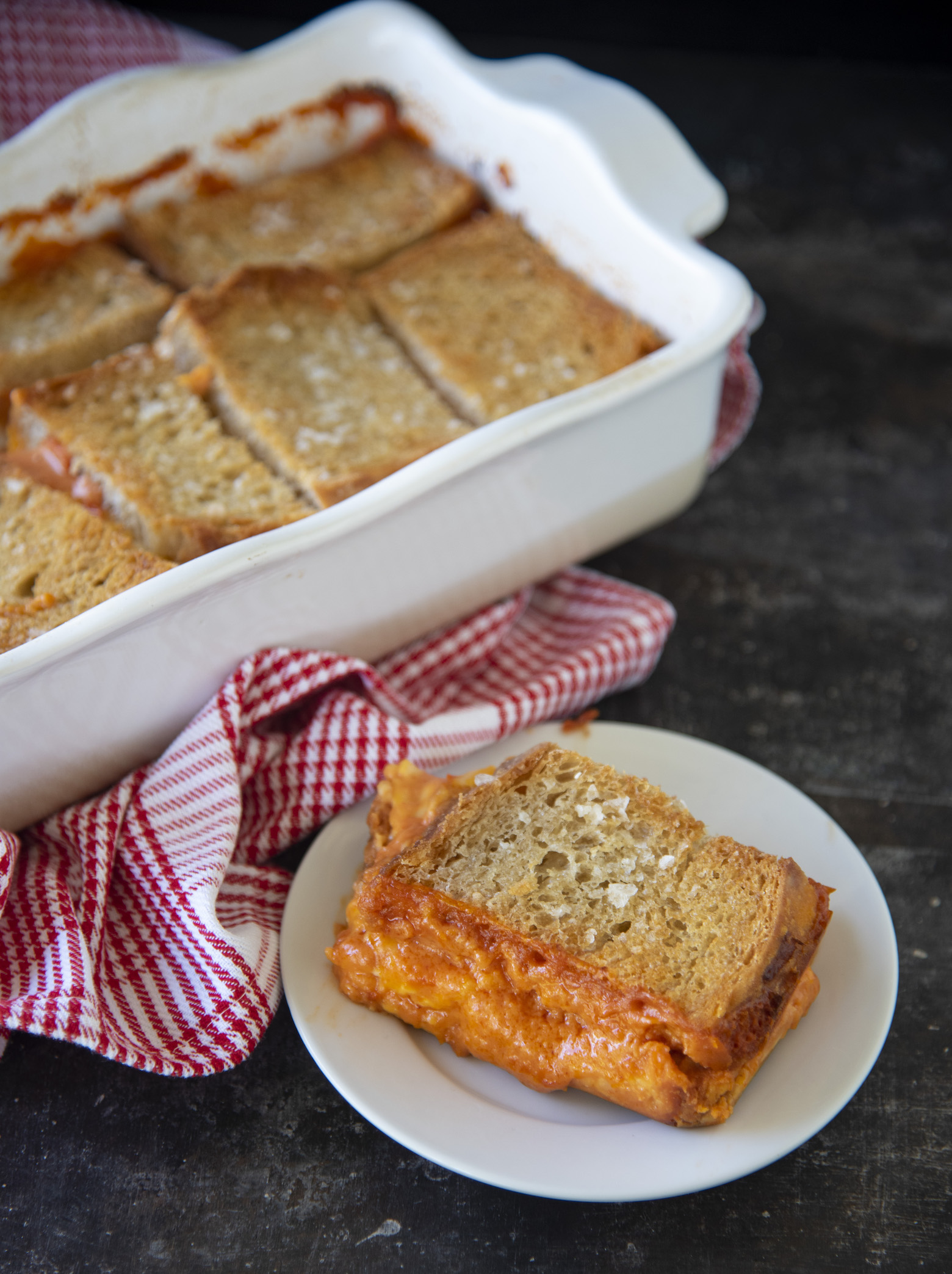 Grilled Cheese Tomato Soup Casserole 