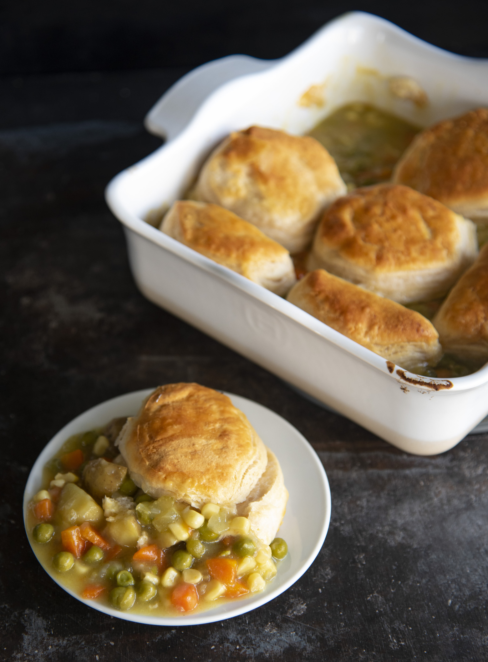 Vegetable Biscuit Pot Pie Cobbler