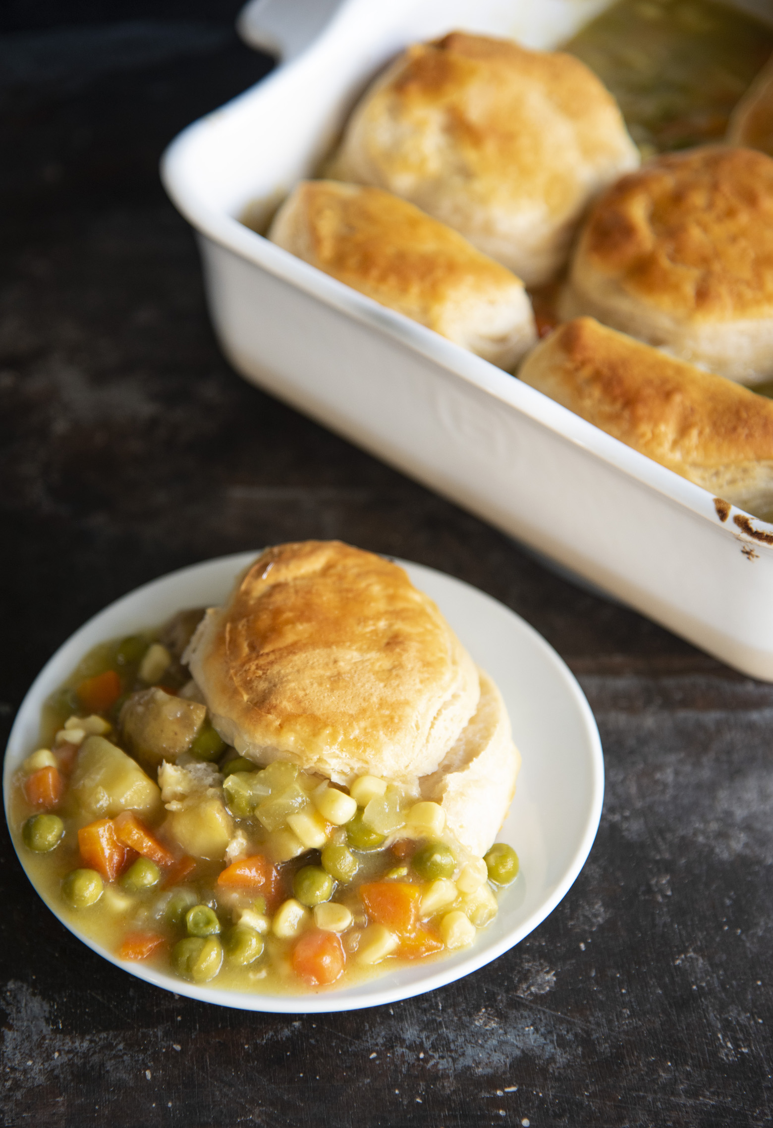 Vegetable Biscuit Pot Pie Cobbler